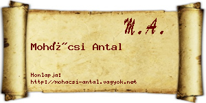 Mohácsi Antal névjegykártya